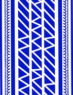 Bold Blue Geometric Tribal Pattern Rug