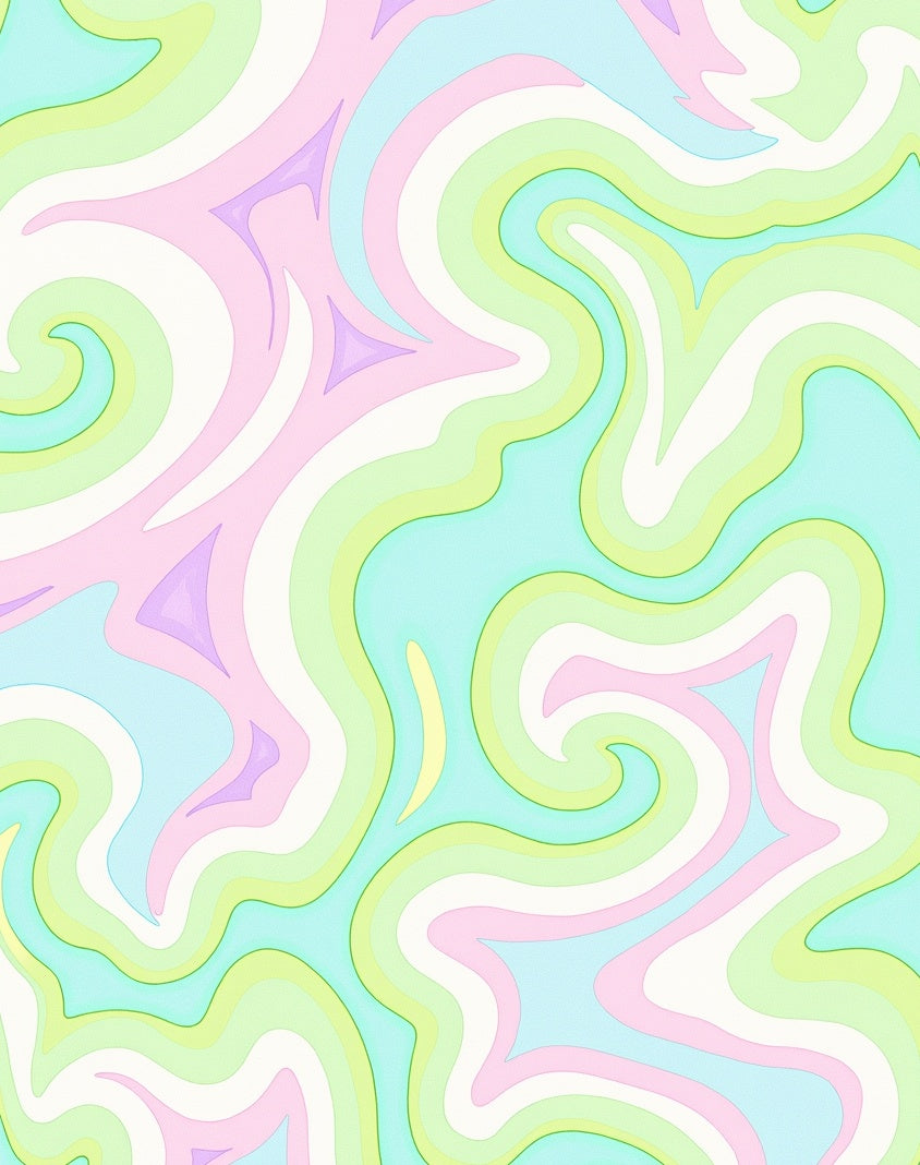 Pastel Swirl Abstract Pattern Rug