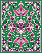 Vibrant Floral Vine Art Rug