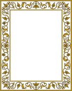 Golden Floral Scroll Border Design Rug