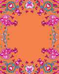 Vibrant Floral Border Pattern Rug
