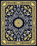 Elegant Gold White Mandala Design Rug