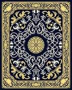 Elegant Gold White Mandala Design Rug
