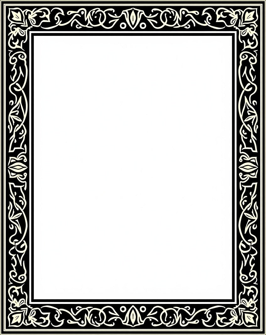 Ornate Abstract Floral Border Design Rug