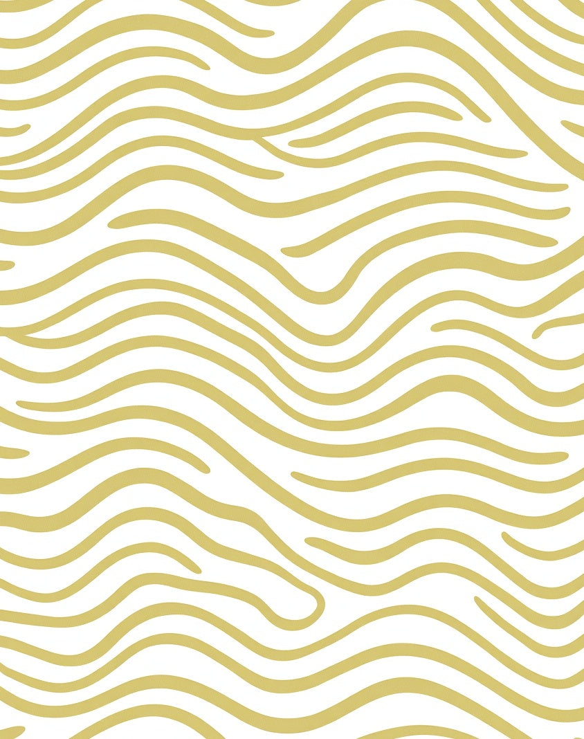 Gold Wavy Stripe Pattern Rug