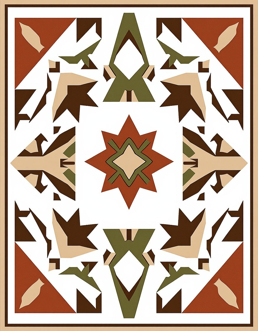 Abstract Geometric Earth Tones Rug