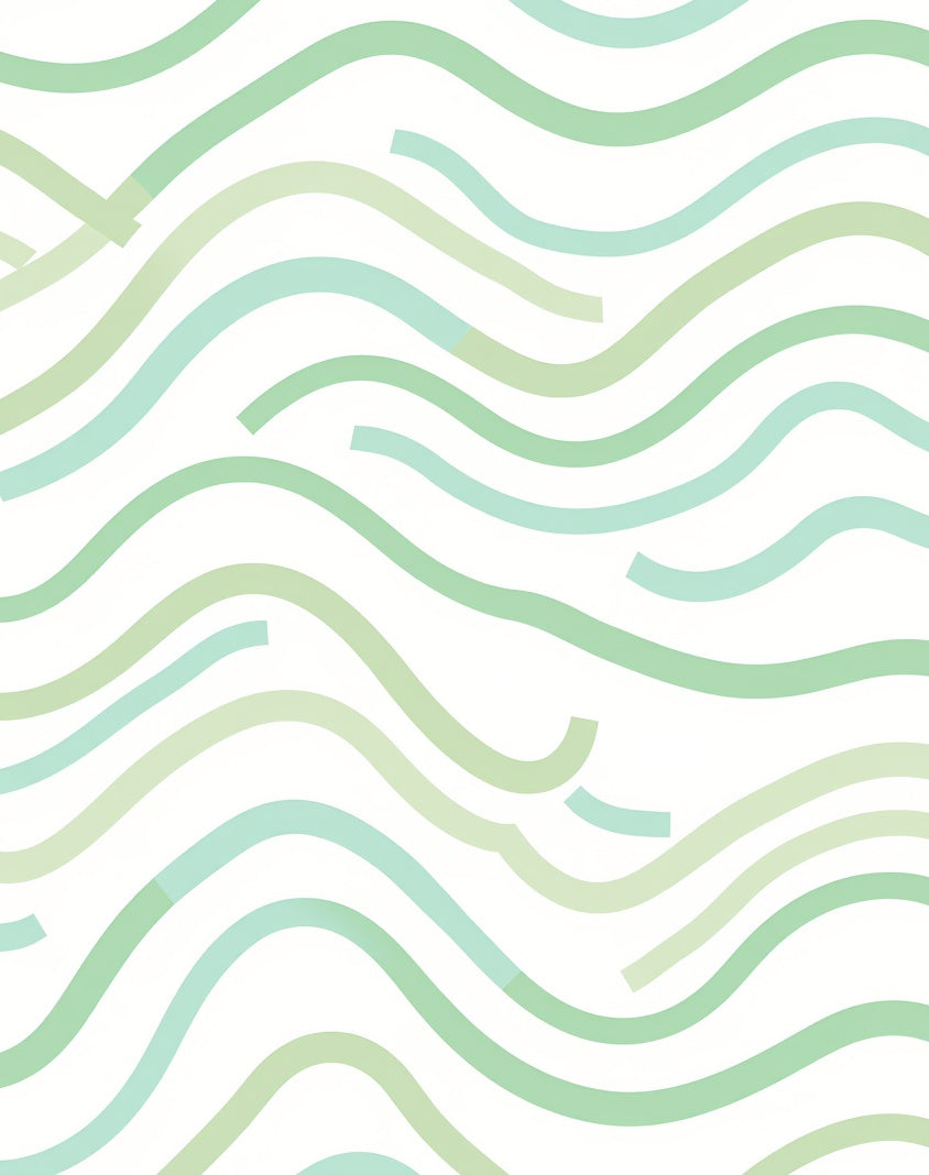 Calm Serene Wavy Greenlines Rug