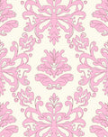 Pink Floral Damask Pattern Rug