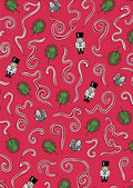 Red White Swirl Tropical Nutcracker Rug