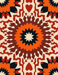 Retro Floral Starburst Pattern Rug
