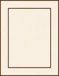 Cream Brown Striped Border Rug