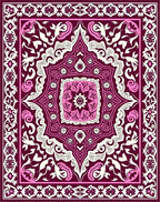 Plum Pink Floral Mandala Rug
