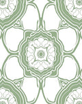 Sage Green Floral Mandala Pattern Rug