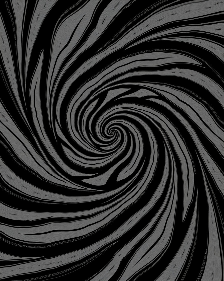 Black Gray Swirl Pattern Rug
