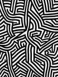 Bold Black White Line Abstract Rug
