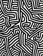 Bold Black White Line Abstract Rug