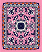 Vibrant Floral Mandala Pattern Rug