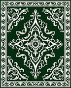 Classic Floral Scroll Medallion Pattern Rug