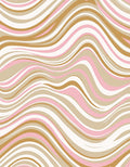 Soft Pink Gold Swirling Waves Rug