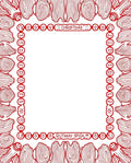 Crimson Wood Grain Circle Border Rug