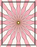 Pink Petal Sunburst Geometric Rug