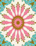 Pink Teal Floral Mandala Radiance Rug