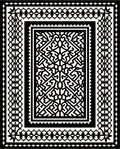Bold Ornate Pattern Black Ivory Rug