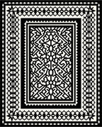 Bold Ornate Pattern Black Ivory Rug