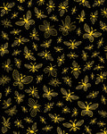 Golden Insects And Butterflies Pattern Rug