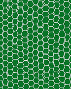 Green Hexagonal Lattice Pattern Rug