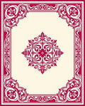 Ornate Floral Crimson Geometric Pattern Rug