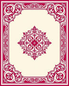 Ornate Floral Crimson Geometric Pattern Rug
