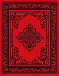 Intricate Red Black Ornamental Pattern Rug