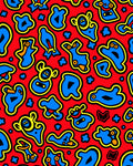 Bold Abstract Blue Yellow Creatures Rug