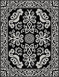 Ornate Scrollwork Floral Pattern Rug