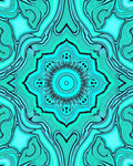 Mandala Style Swirling Aqua Pattern Rug