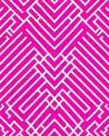 Bold Pink White Geometric Maze Pattern Rug