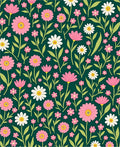 Pink White Wildflower Pattern Rug