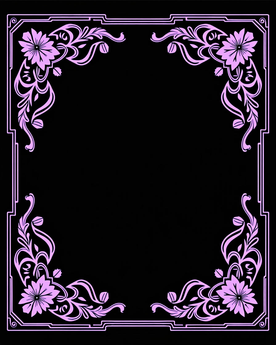 Lavender Floral Swirl Art Deco Design Rug