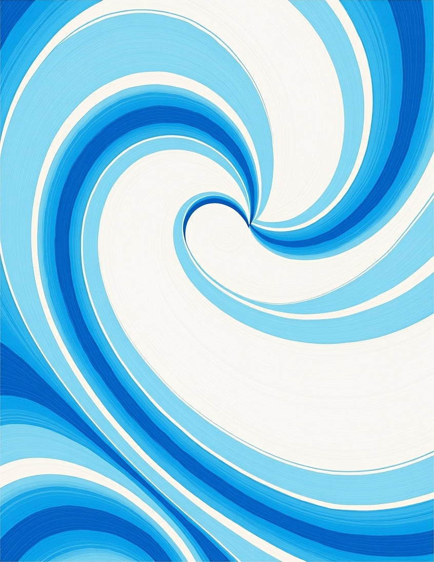 Swirling Blue Wave Abstract Pattern Rug