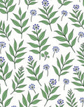 Botanical Stem And Flower Pattern Rug