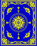 Opulent Floral Scroll Pattern Rug