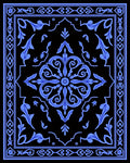 Elegant Blue Floral Vintage Pattern Rug