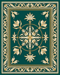 Regal Floral Medallion Border Design Rug