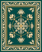 Regal Floral Medallion Border Design Rug