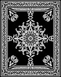 Ornate Black White Floral Mandala Rug