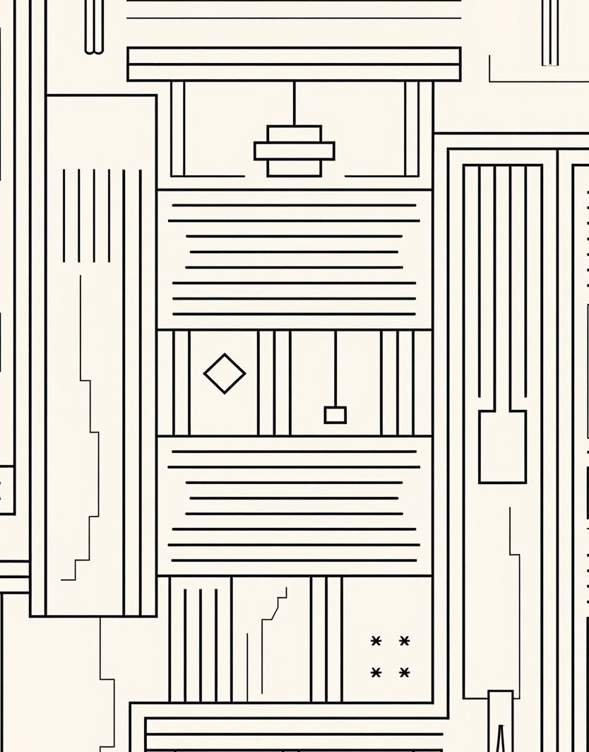 Art Deco Linear Geometric Pattern Rug