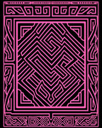 Vibrant Geometric Maze Pattern Rug