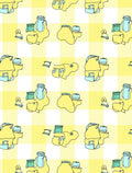 Cheery Yellow Gingham Creature Pattern Rug