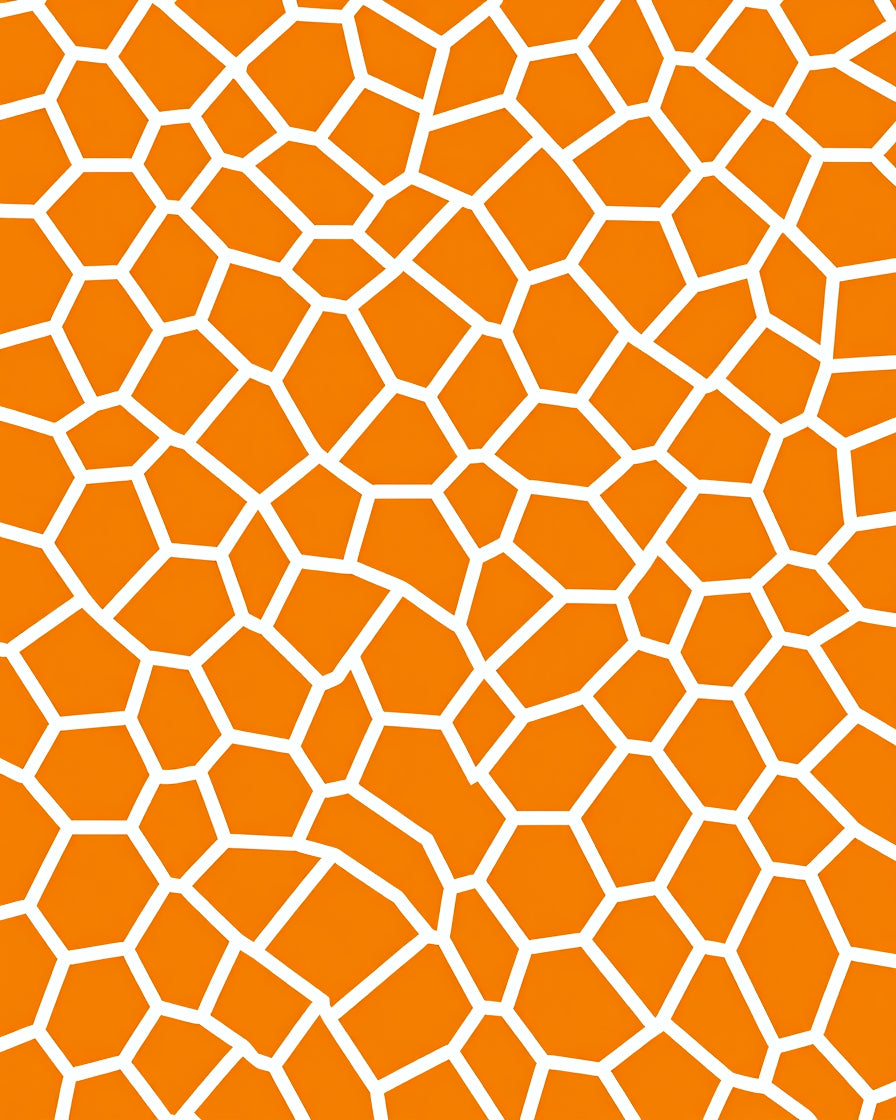 Orange and White Polygon Pattern Rug